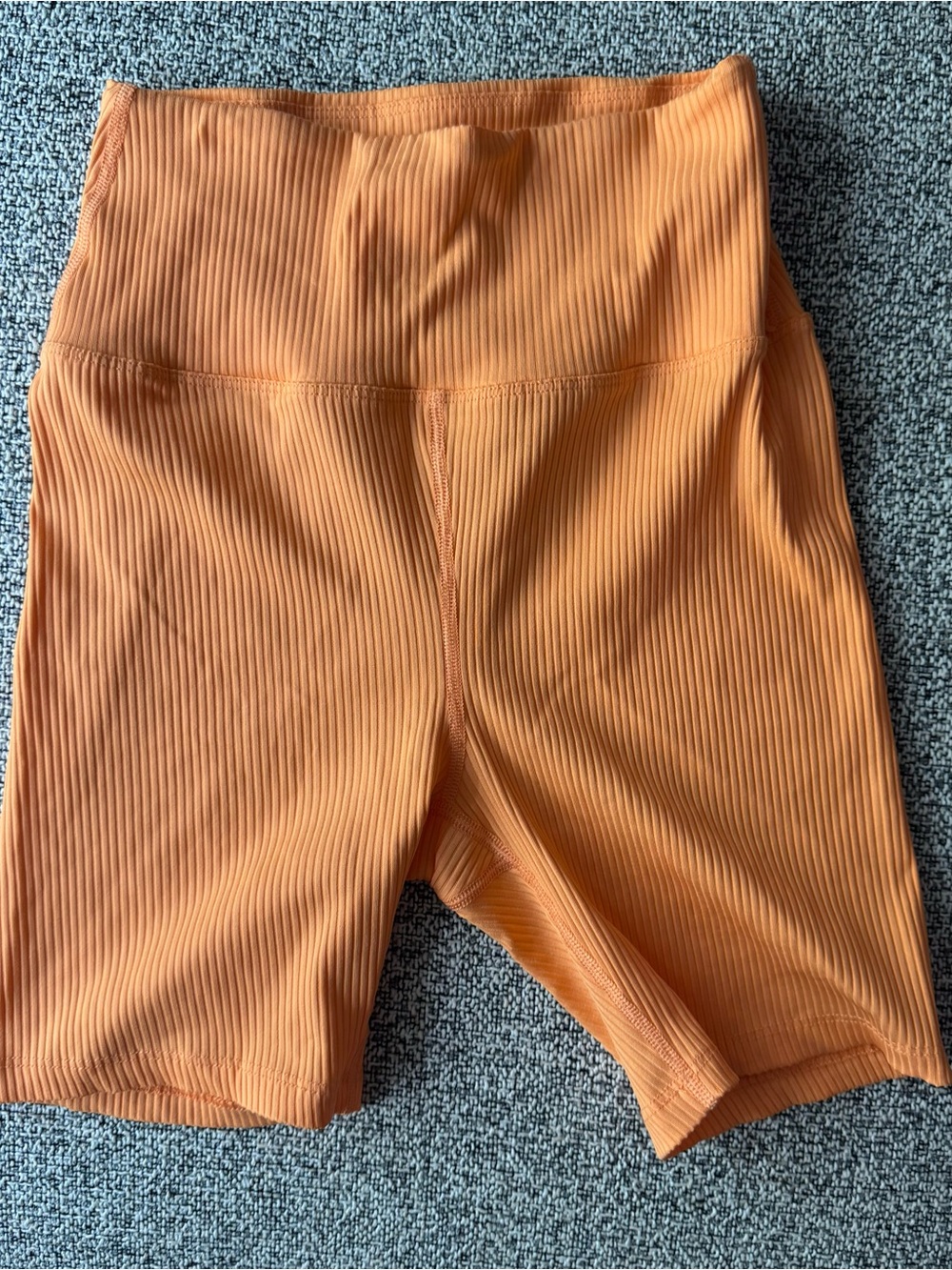 Year of Ours Ribbed High-Waist Bike Shorts - Orange